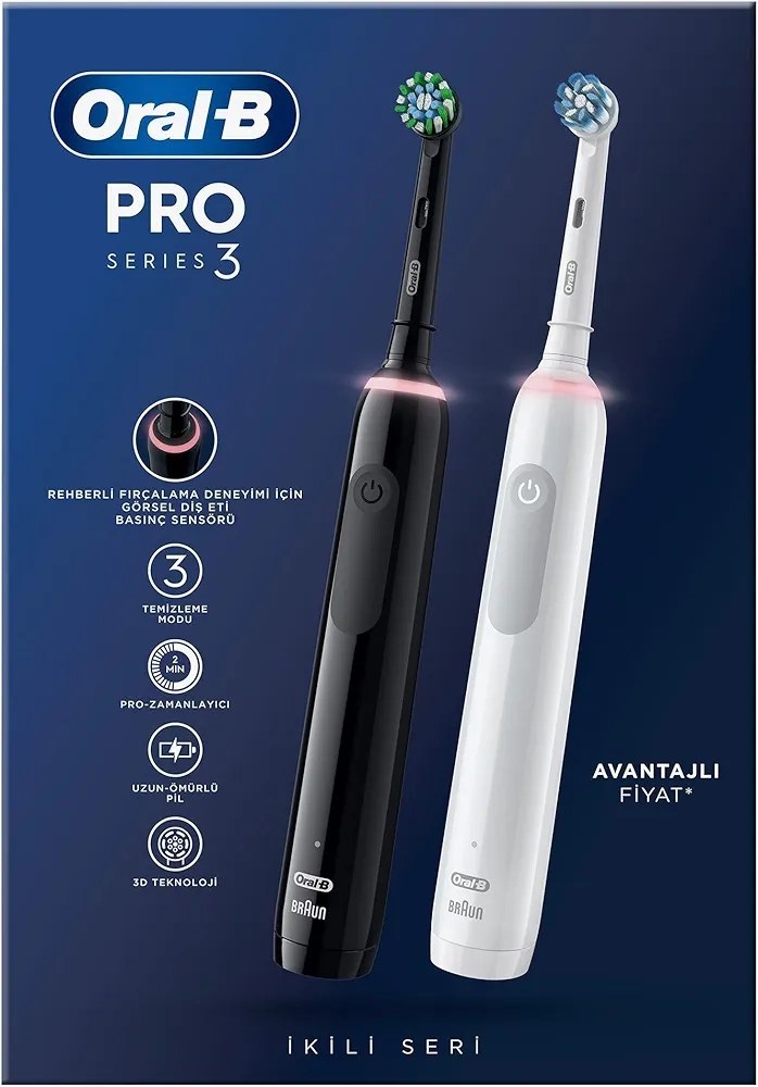 مجموعه دو عددی مسواک برقی اورال بی مدل Pro3 3900 اصلی المان