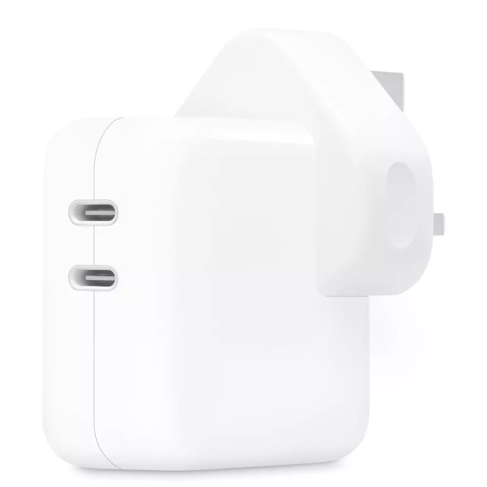 شارژر دیواری اصلی دو پورت تایپ سی 35 وات اپل  Apple Dual USB-C UK Power Adapter 35W MNWP3B/A2676
