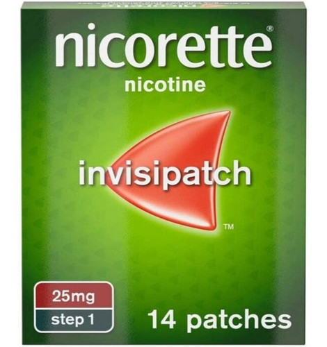 چسب ترک سیگار 25 میلی گرم نیکوریت nicorette بسته ۱۴ عددی ( انگلیسی اصلی)