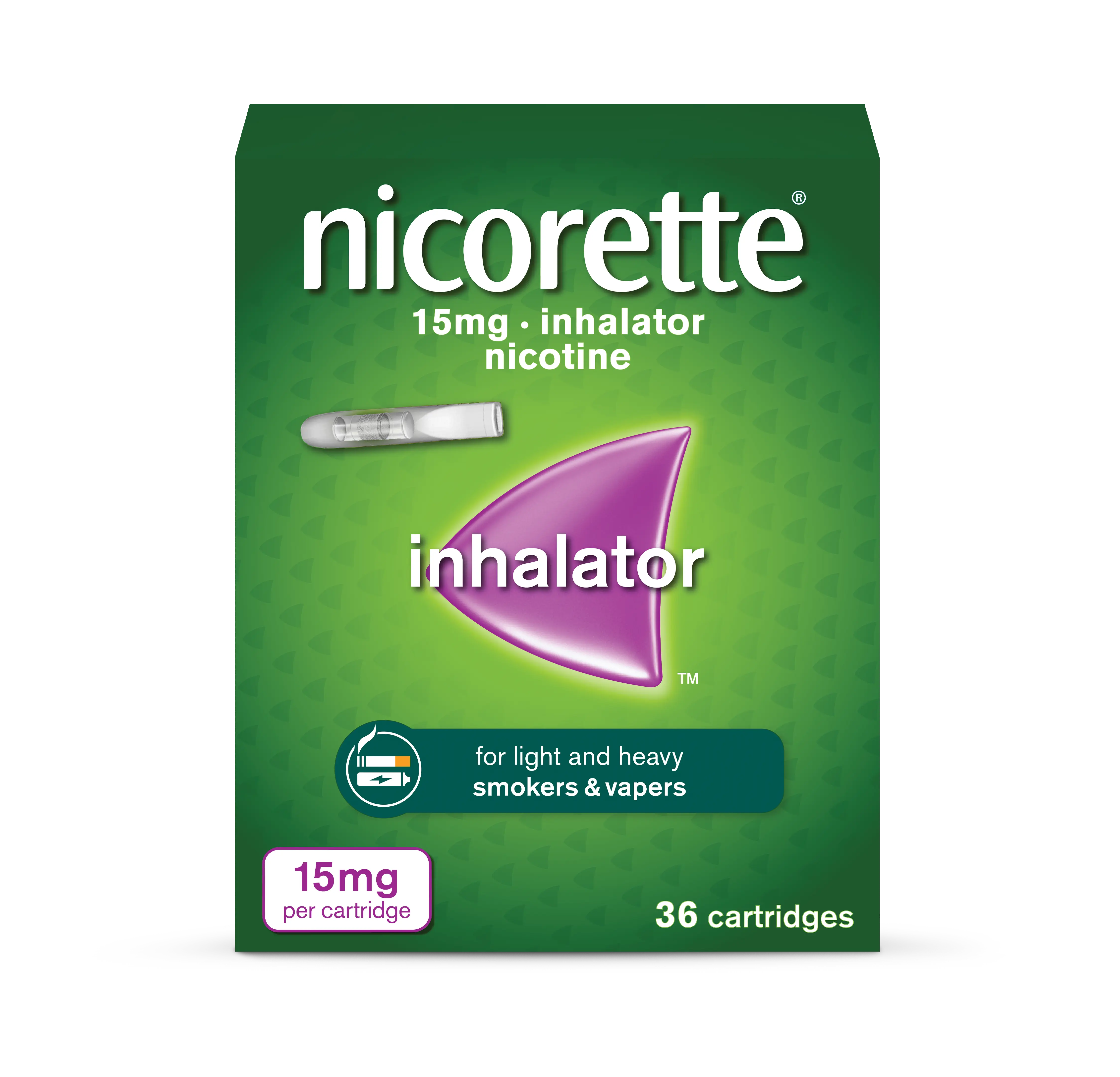 کارتریج استنشاقی 15 میلی گرمی ترک سیگارnicorette، مدل inhalator تعداد 36 عددی